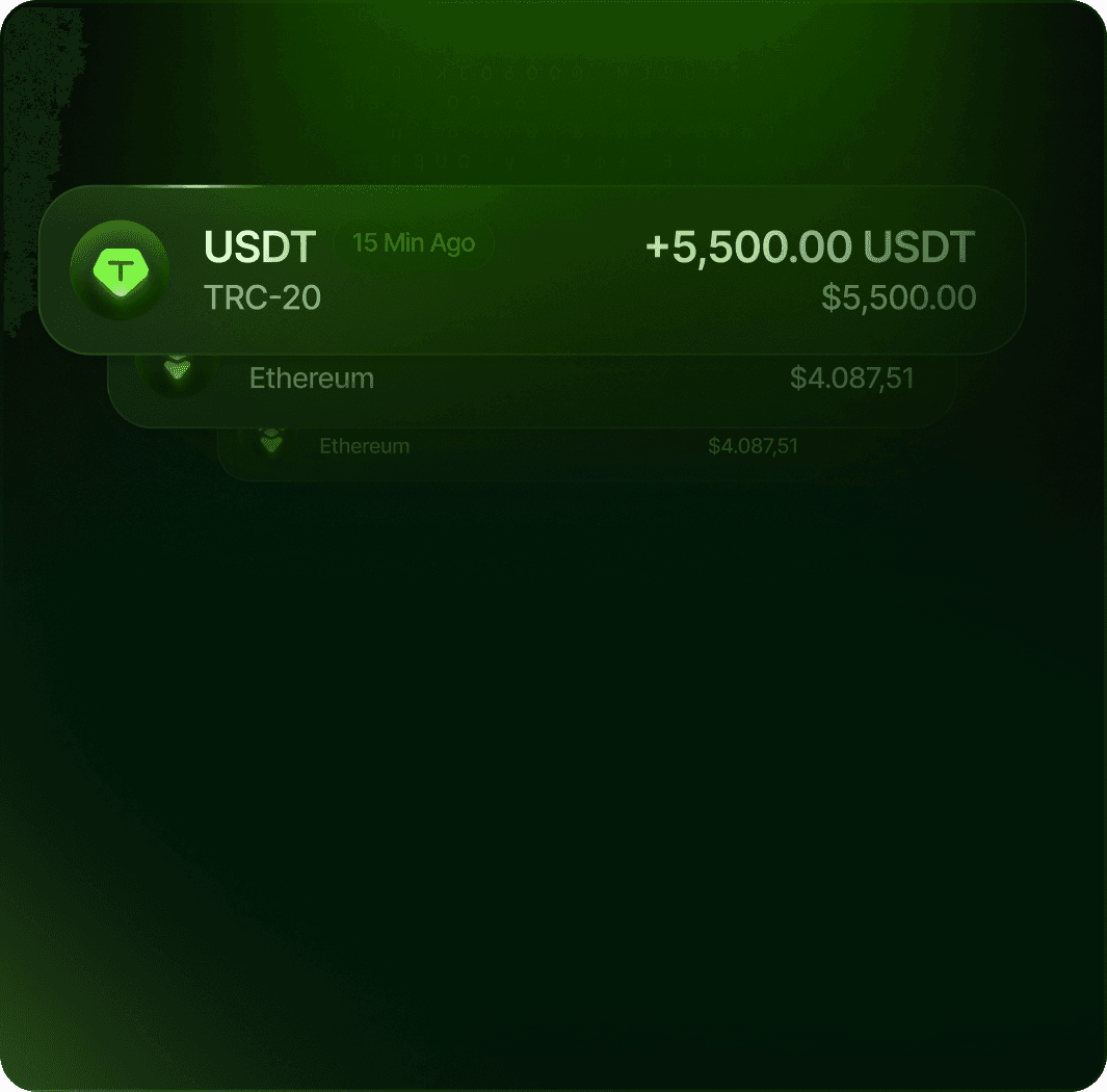 Instant crypto payout notification