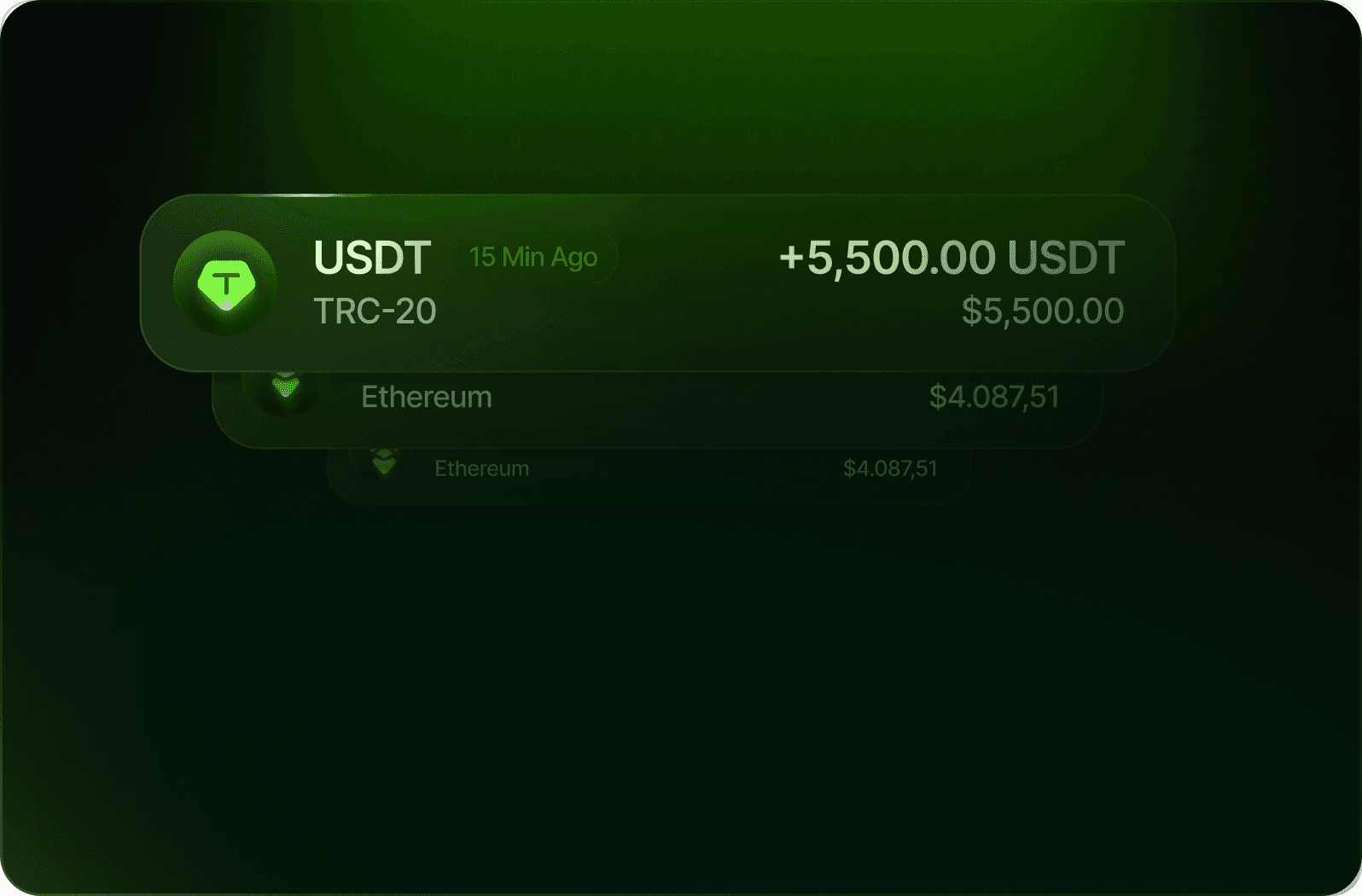 Instant crypto payout notification